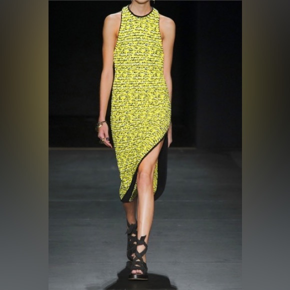 Rag & Bone Knit Racerback Maxi Dress Bright Black White Yellow like new! - Picture 4 of 4